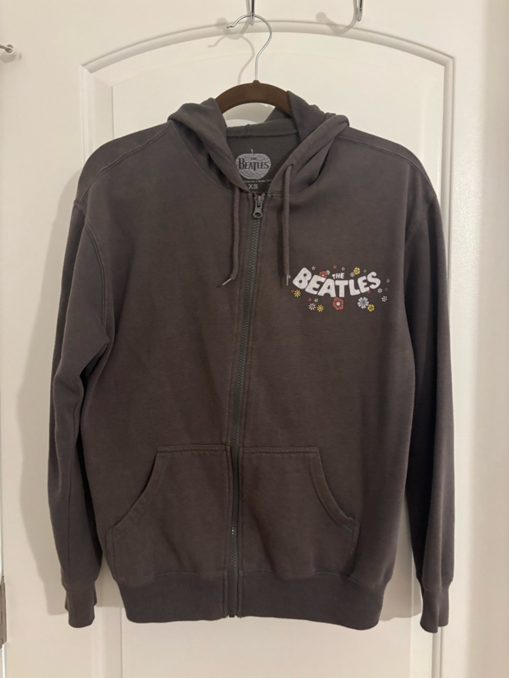 The Beatles Gray Full-Zip Hoodie with Logo